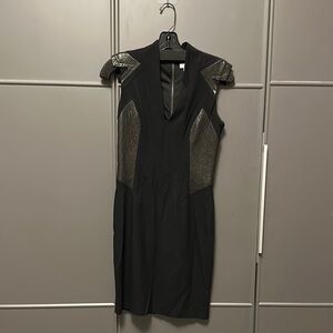 Helmut Lang Black V-neck Sheath Mini Dress